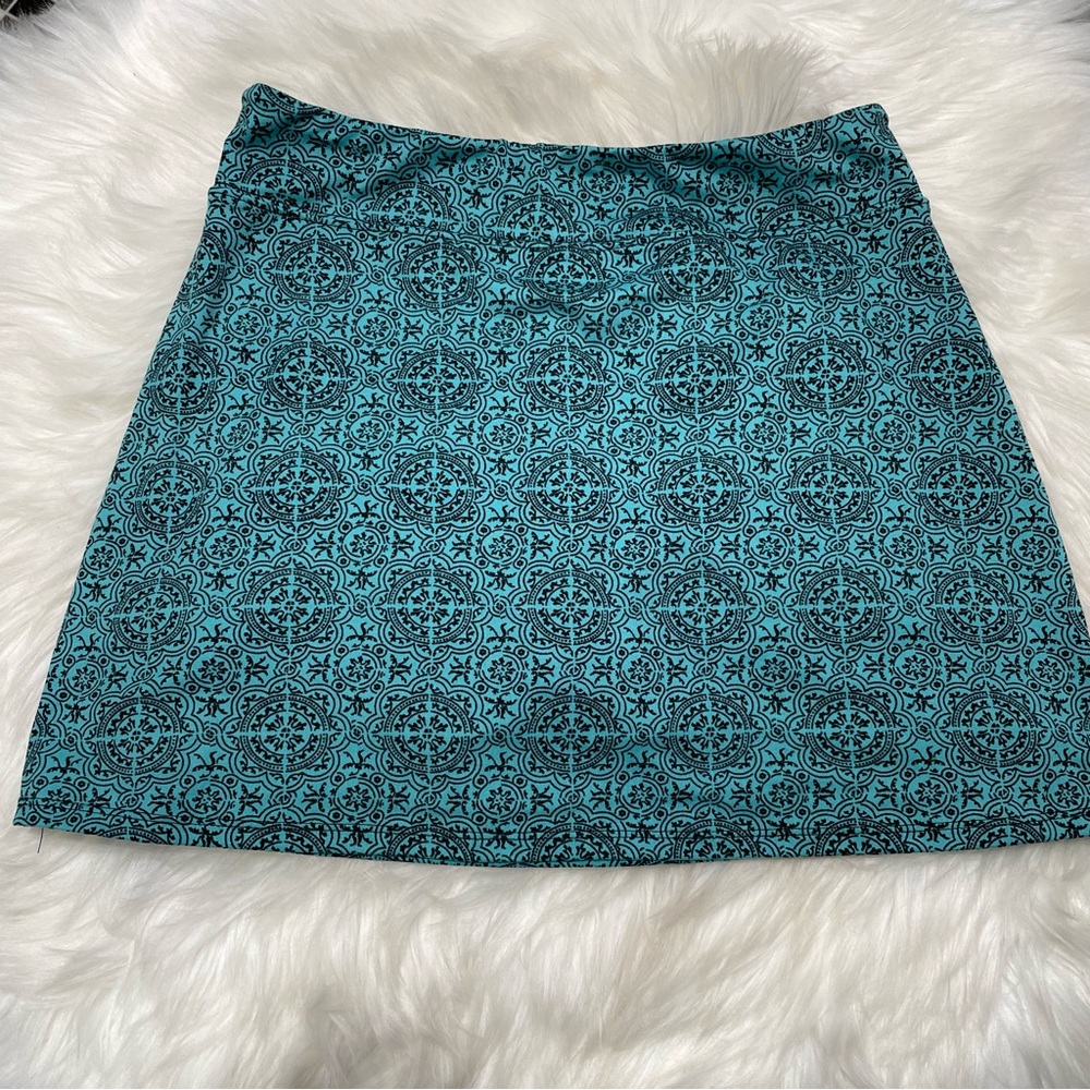 #0214 Tranquility A-Line Turquoise & Black Skort Resort Wear-S